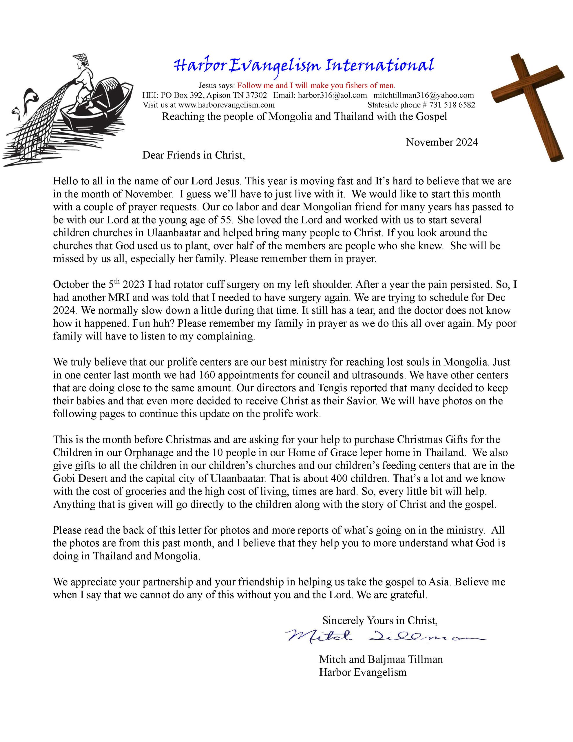 Nov 2024 Prayer Letters