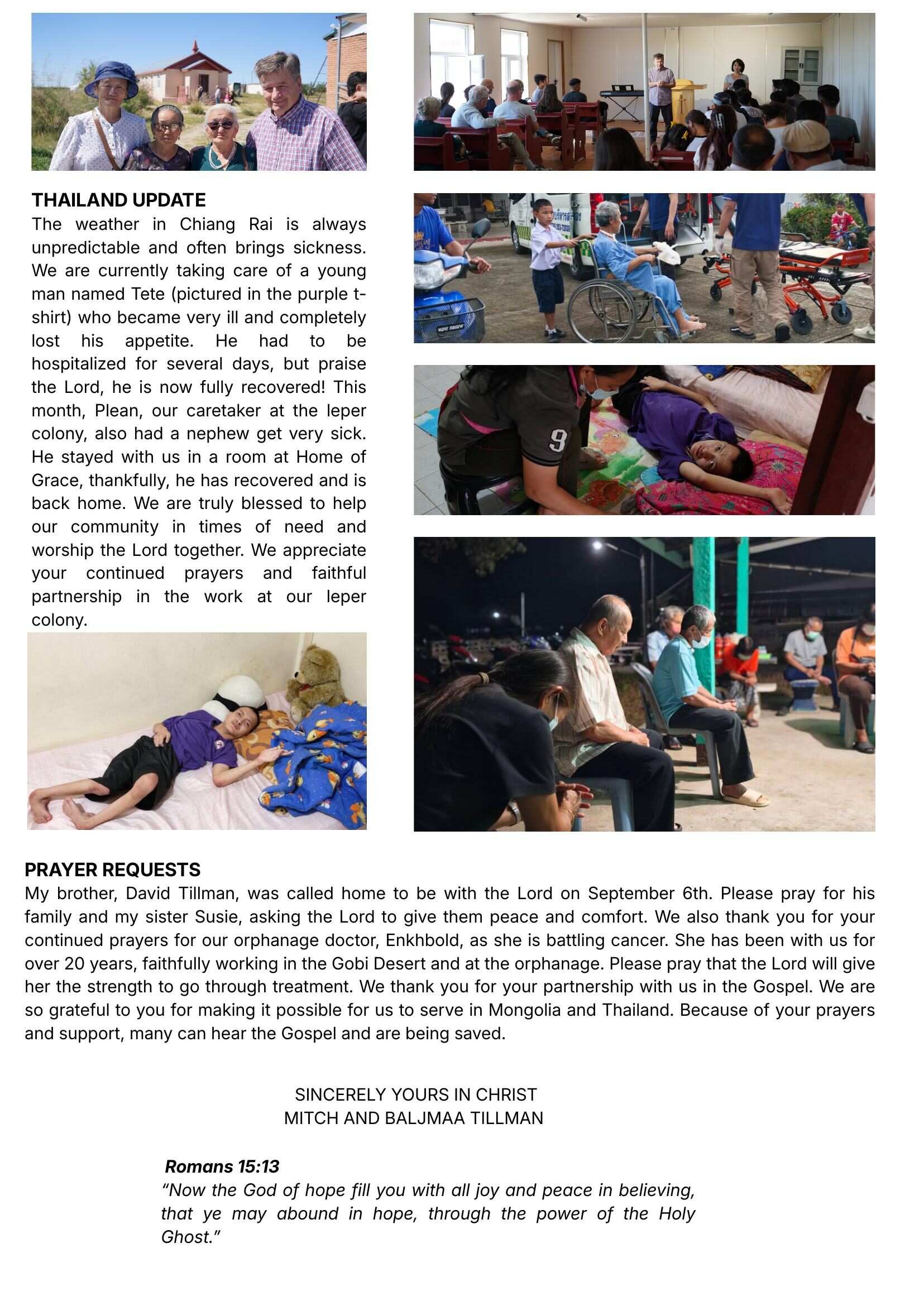 October 2026 Prayer Letters page 2